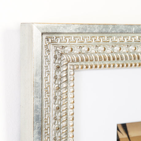 corner photo in silver wide pattern brighton frame