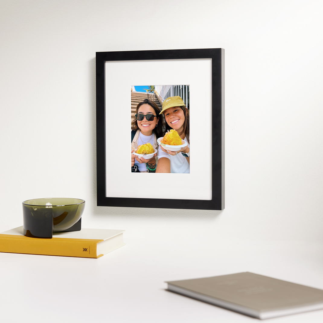 Black & White wedding photo framed in Mercer Slim frame style